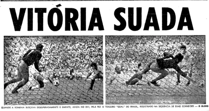 prima pagina O Globo dupa Romania - Brazilia in Mexic 1970