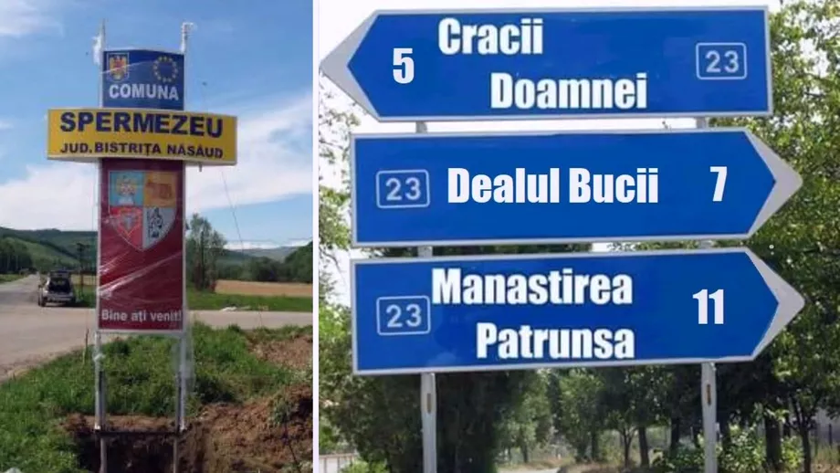 Topul celor mai amuzante nume de localitati din Romania Dealu Bucii Spermezeu si Partestii de Jos printre satele si comunele care starnesc rasul