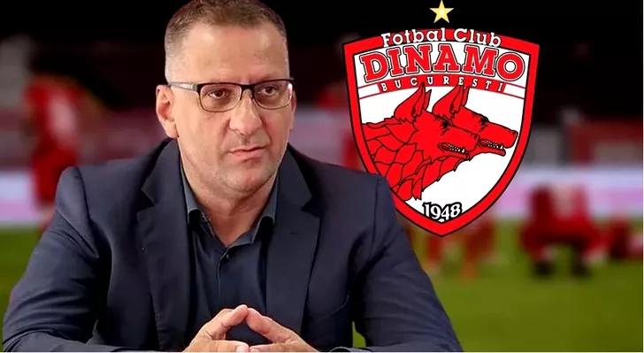 Răzvan Zăvăleanu şi sigla lui Dinamo. Sursa: colaj Fanatik
