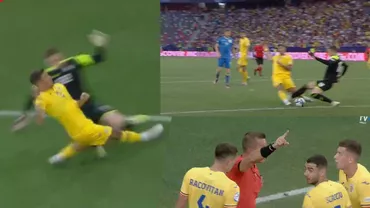 Faze controversate in Romania U21  Ucraina U21 Tricolorii au cerut un penalty si o eliminare in prima repriza VAR ar fi intervenit cu siguranta