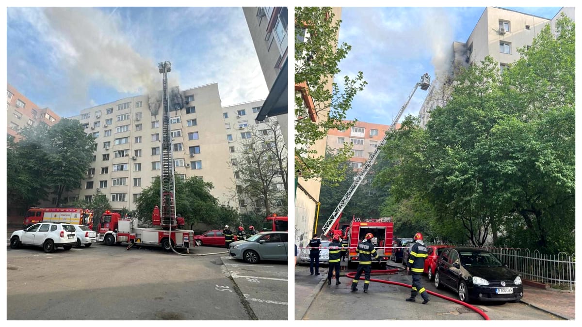 Incendiu de proporții într-un bloc din Capitală! Două persoane au murit și alte opt au avut nevoie de îngrijiri medicale. De la cine ar fi pornit focul – Update Video