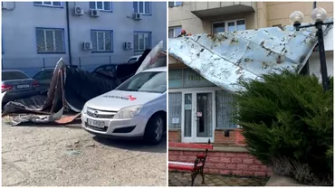 Vremea rea face ravagii in Romania O femeie a fost ranita de un banner luat de vant in Galati  Acoperisuri smulse in mai multe judete Video