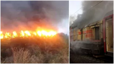 Incendiu violent intrun tren de calatori CFR Tragedie evitata in ultima clipa 20 de pasageri sau autoevacuat