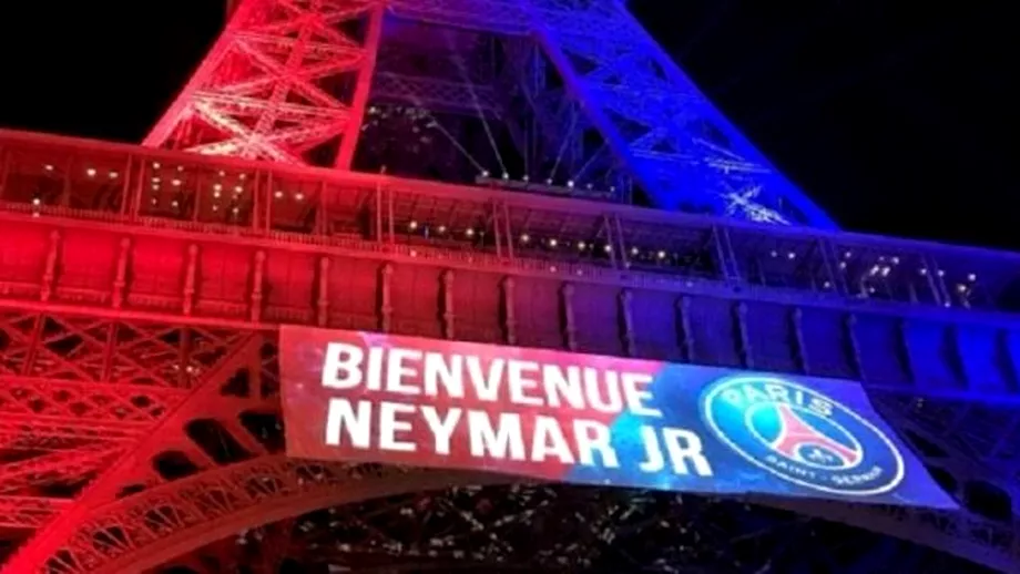 PSG a platit o suma uriasa pentru a lumina Turnul Eiffel la prezentarea lui Neymar
