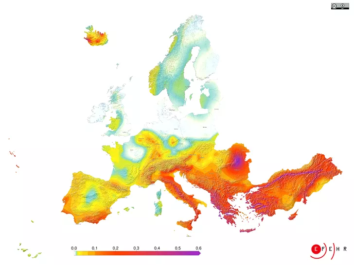 Harta hazard seismic Europa
