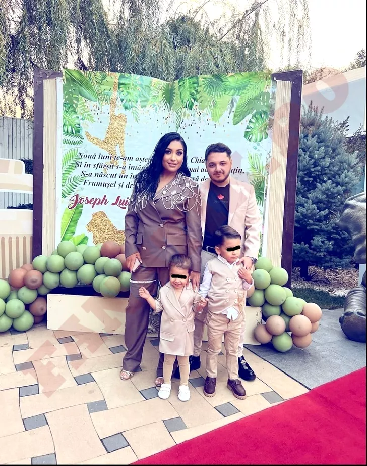Ionuț Cercel, soția, Sabina, și copiii, Patrick și Selena