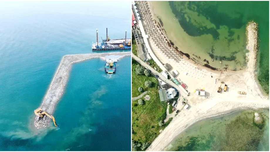 Litoralul din Romania mai castiga 50 de hectare de plaja In ce statiuni se deruleaza lucrarile Foto