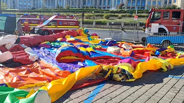 Incident grav la Oktoberfest Bucuresti Patru copii prinsi intrun tobogan gonflabil pus la pamant de vant