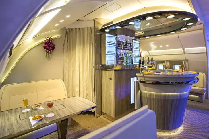 Imagine din interioriul aeronavei. Sursă foto: Fly Emirates