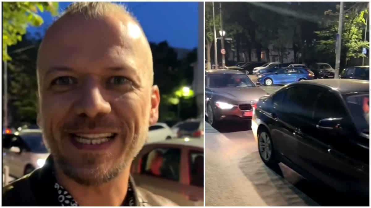 Ce reacție a avut un turist străin după ce a văzut ce mașini sunt oprite la un semafor din București. A rămas cu gura căscată: “Sunt mai multe decât în Germania”