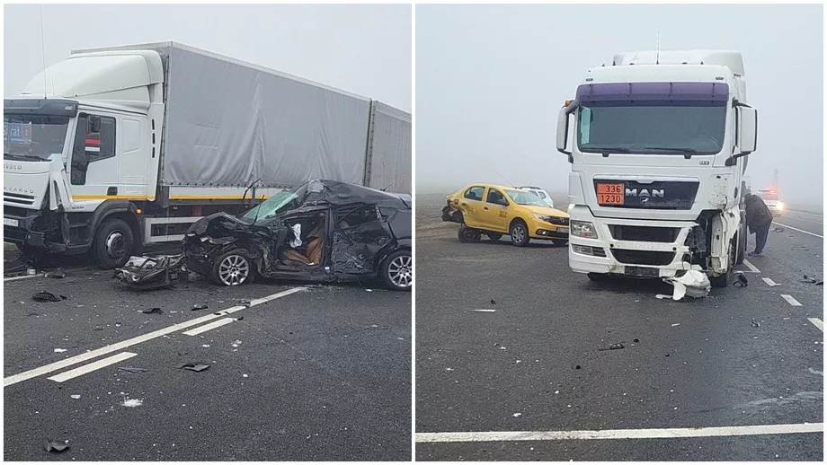 Imagini de cosmar de pe Drumul Mortii Accident cu cinci masini in Buzau un mort si doi raniti Update