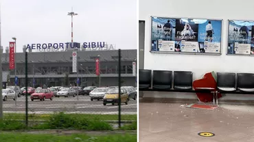 Tavan prabusit in sala de asteptare a Aeroportului din Sibiu Proiect de 65 milioane euro pentru modernizarea constructiei
