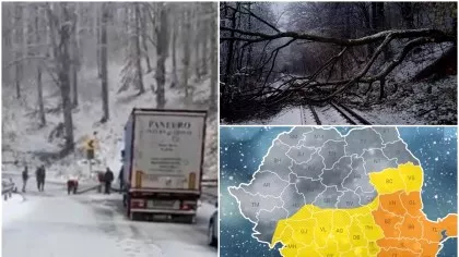 Haos în nordul României, după ce a nins ca în mijlocul iernii. Valul de...