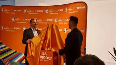 Imbulzeala pentru poze cu trofeul EURO 2024 Fotbalisti de la FCSB si Universitatea Craiova prezenti la un eveniment de gala Video si Foto