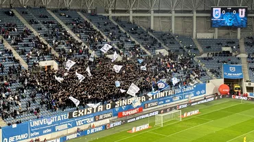 Mesaje ironice in razboiul de identitate la derbyul Universitatea Craiova  FC U Craiova Cati fani sunt pe stadion