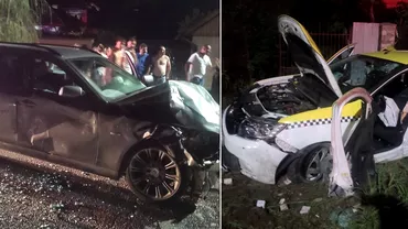 Accident teribil in Gorj Un taximetrist si clienta sa au murit dupa ce au fost izbiti de un BMW