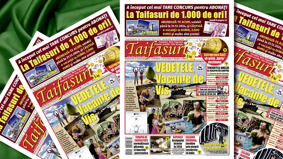 Revista Taifasuri 968 Vacantele de vis ale vedetelor Editorial Fuego Moda retete horoscop matrimoniale Concurs nou