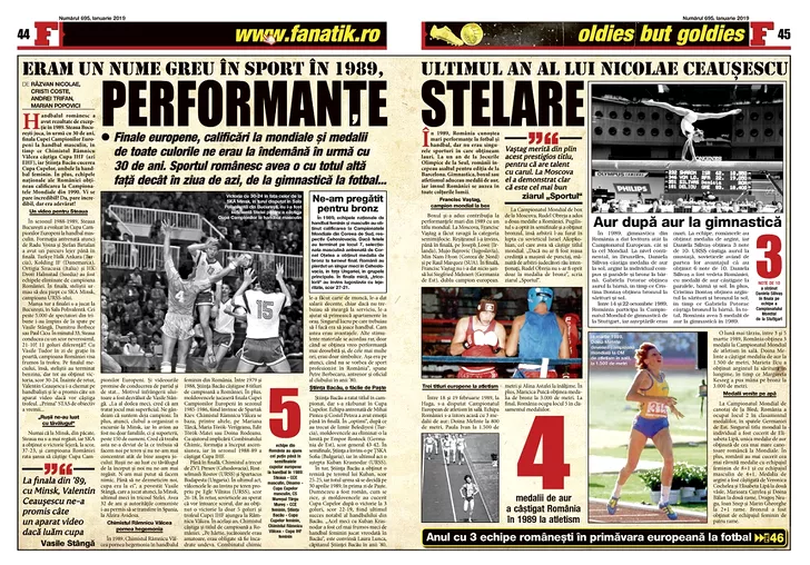 Prăpastia între ce era sportul românesc în urmă cu 30 de ani și ce jale este acum, într-un „remember” trist în revista FANATIK... Comparația este dramatică!