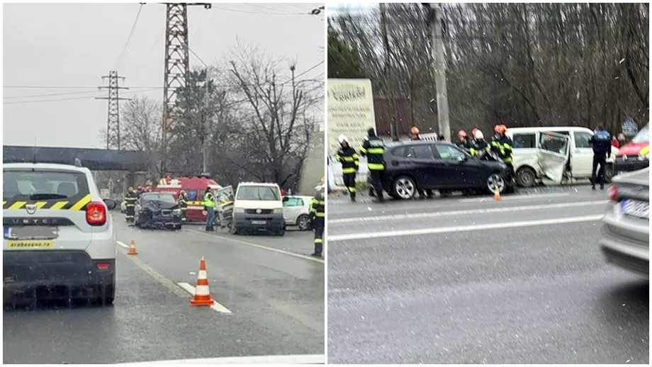 Accident grav cu patru raniti la Otopeni Trei masini implicate trafic restrictionat pe sensul Ploiesti  Bucuresti