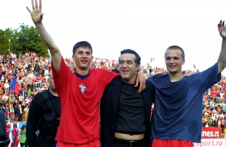 Gigi Becali, alături de Claudiu Răducan şi Eric Lincar, în anii de început ai latifundiarului la Steaua/FCSB