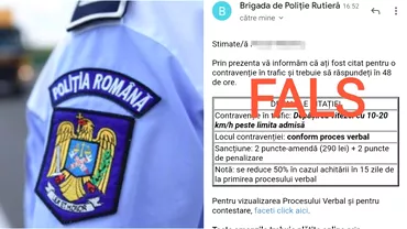 Poliția Română, avertisment privind o falsă citație care somează oamenii să plătească online o amendă. Cum arată mesajul