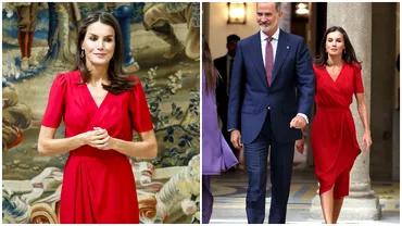Regina Letizia a Spaniei tinuta cu care a luat toate privirile Cat costa rochia purtata de sotia Regelui Felipe