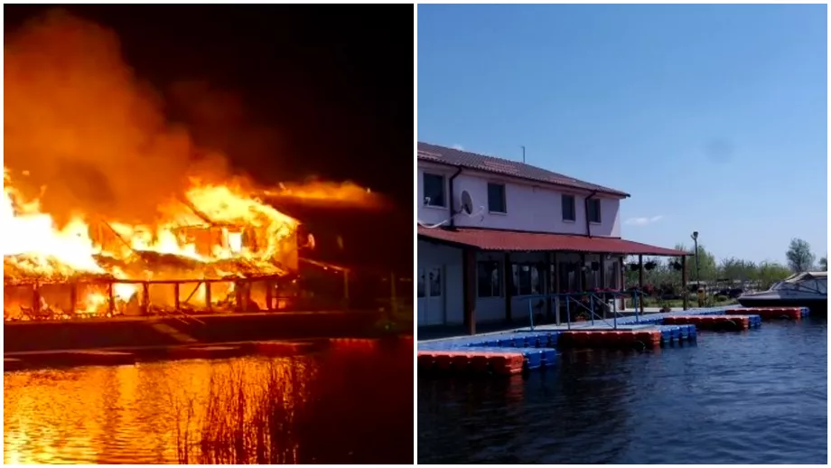 Video Incendiu puternic la o pensiune din Delta Mai multe echipaje de pompieri intervin