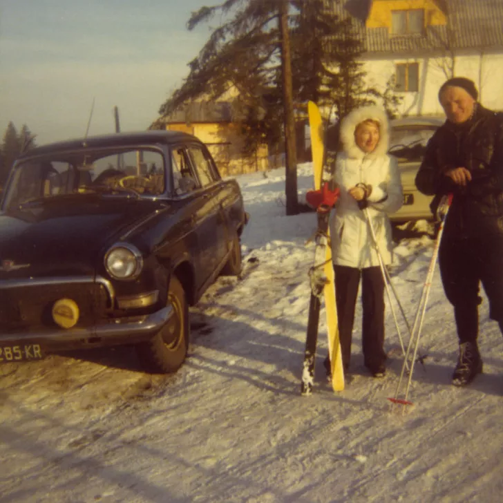Anna-Teresa Tymieniecka și Papa la ski