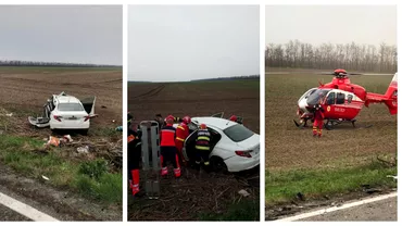 Scene infioratoare pe soselele Romaniei Doua accidente teribile in Vinerea Mare Elicopter SMURD chemat de urgenta in Ialomita