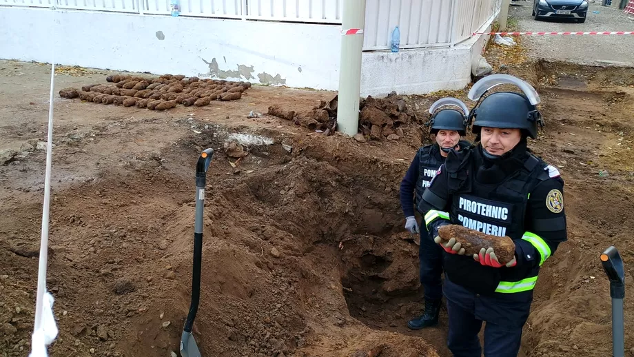 Descoperire periculoasa in timpul unor lucrari de asfaltare in Galati Pirotehnistii au fost chemati de urgenta