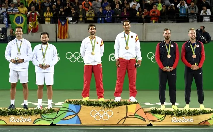 Horia Tecău și Florin Mergea pe podiumul olimpic