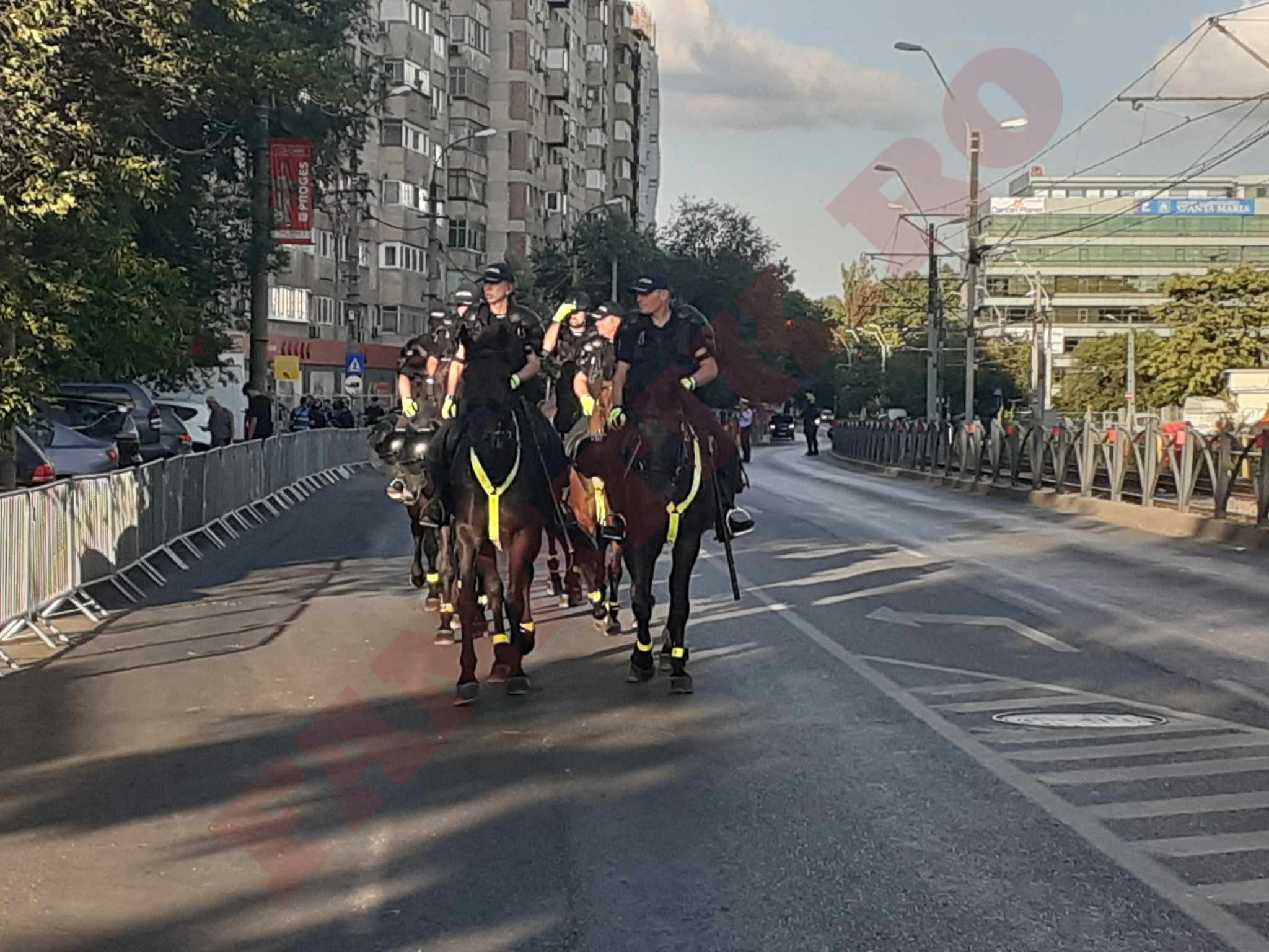 Jandarmeria Română a scos pe străzi trupele ecvestre