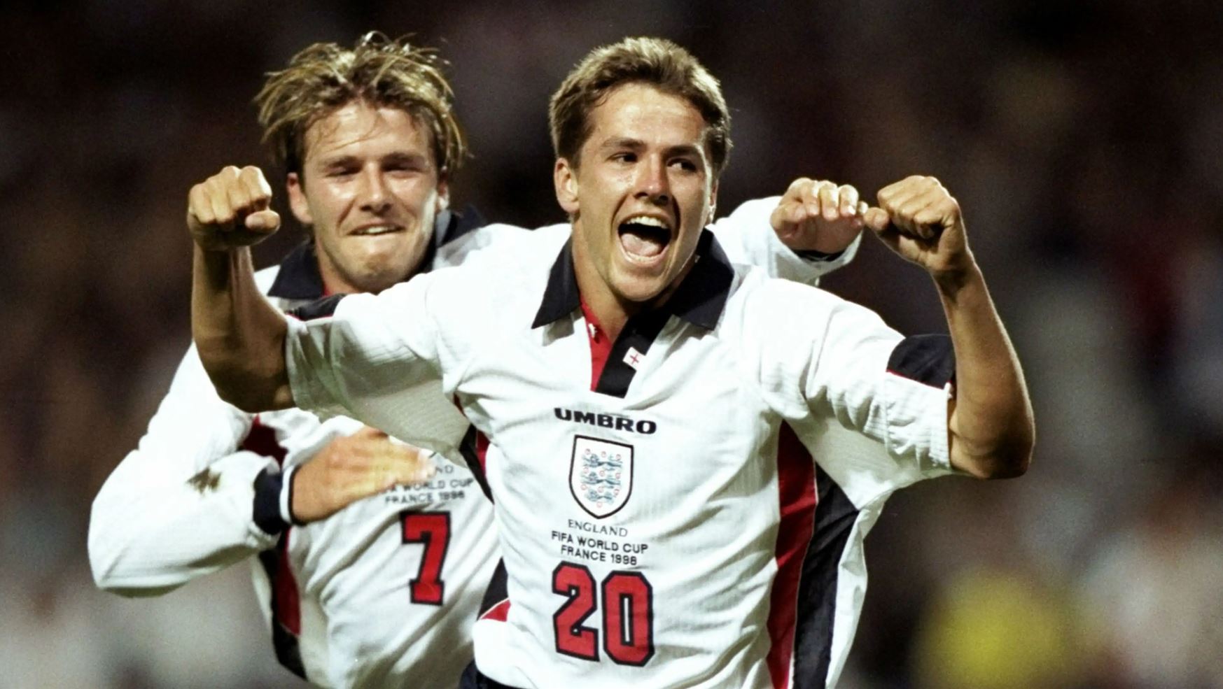 David Beckham şi Michael Owen la Cupa Mondială din 1998
