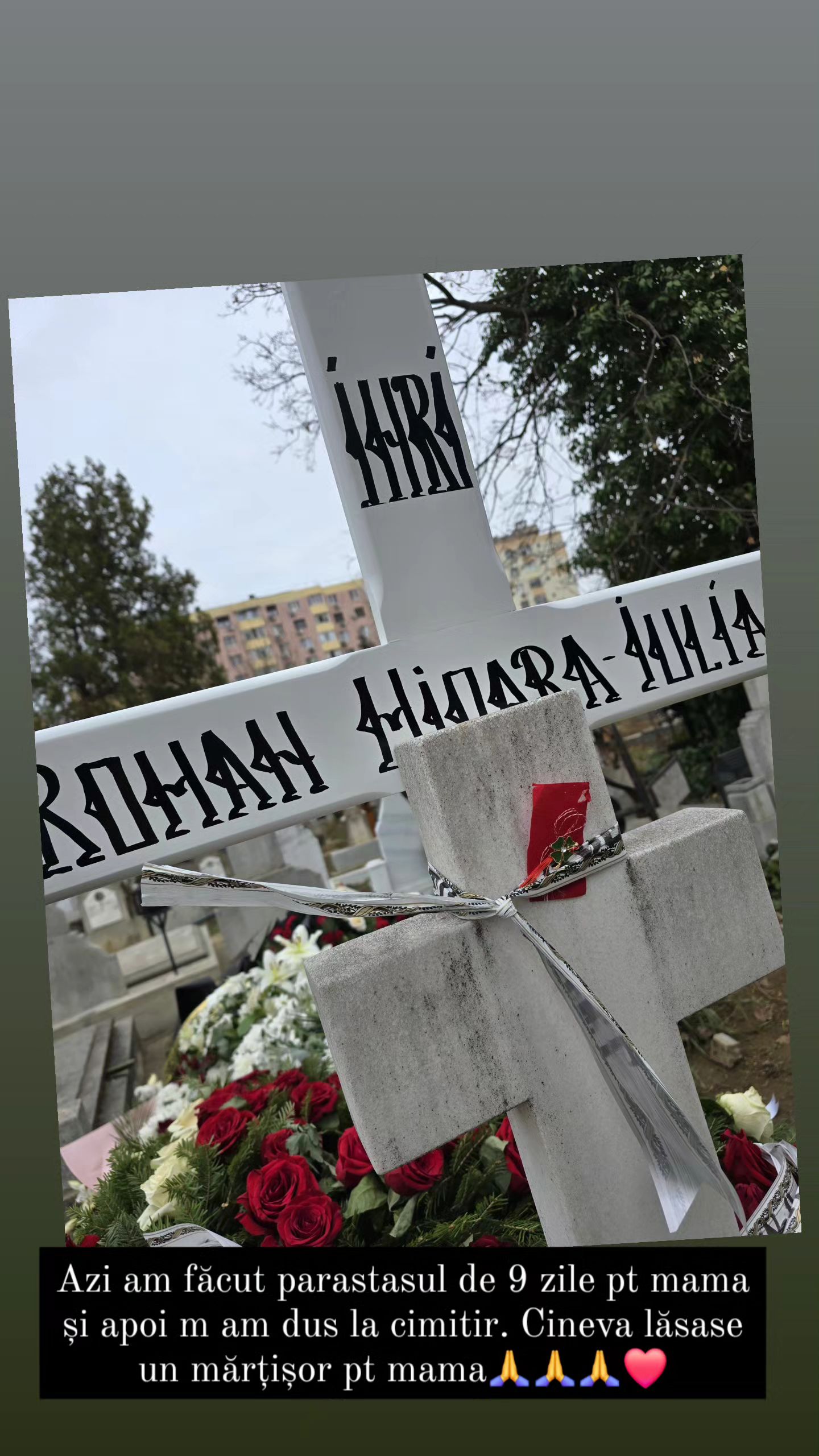Ce a apărut la mormântul Mioarei Roman. Sursă foto: Instagram 