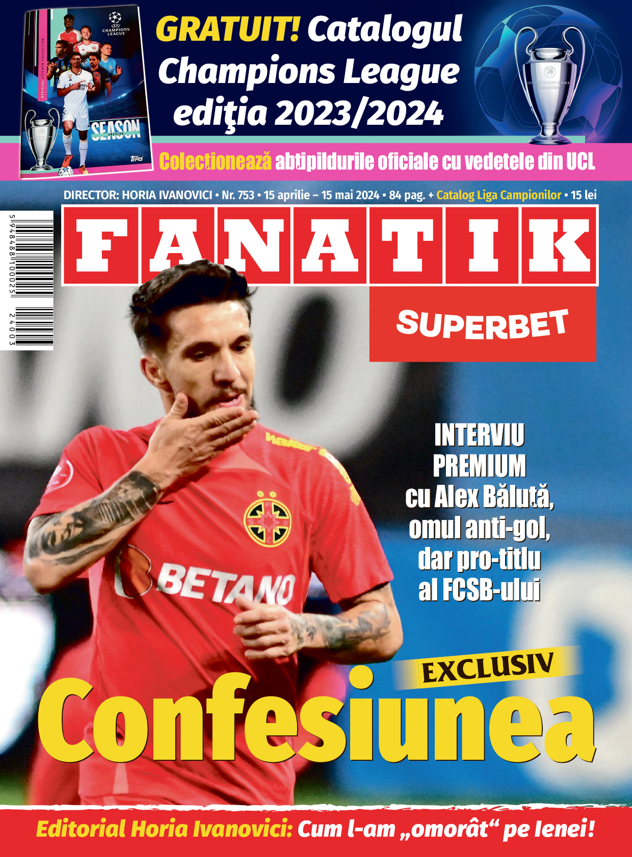 coperta 1 revista Fanatik 753 aprilie-mai cu Alex Baluta